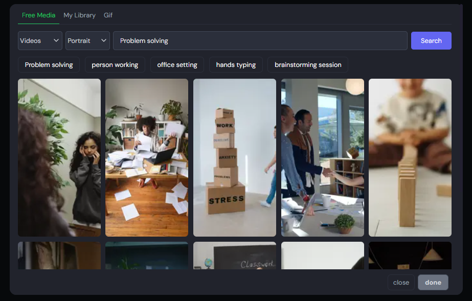 Media library screenshot